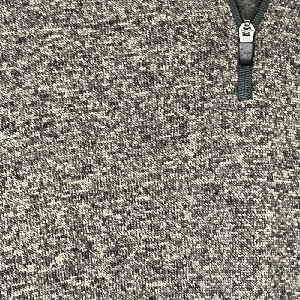 Eddie Bauer men's 1/4 zip gray/tan/black pullover sweater, inside fleece - TXL